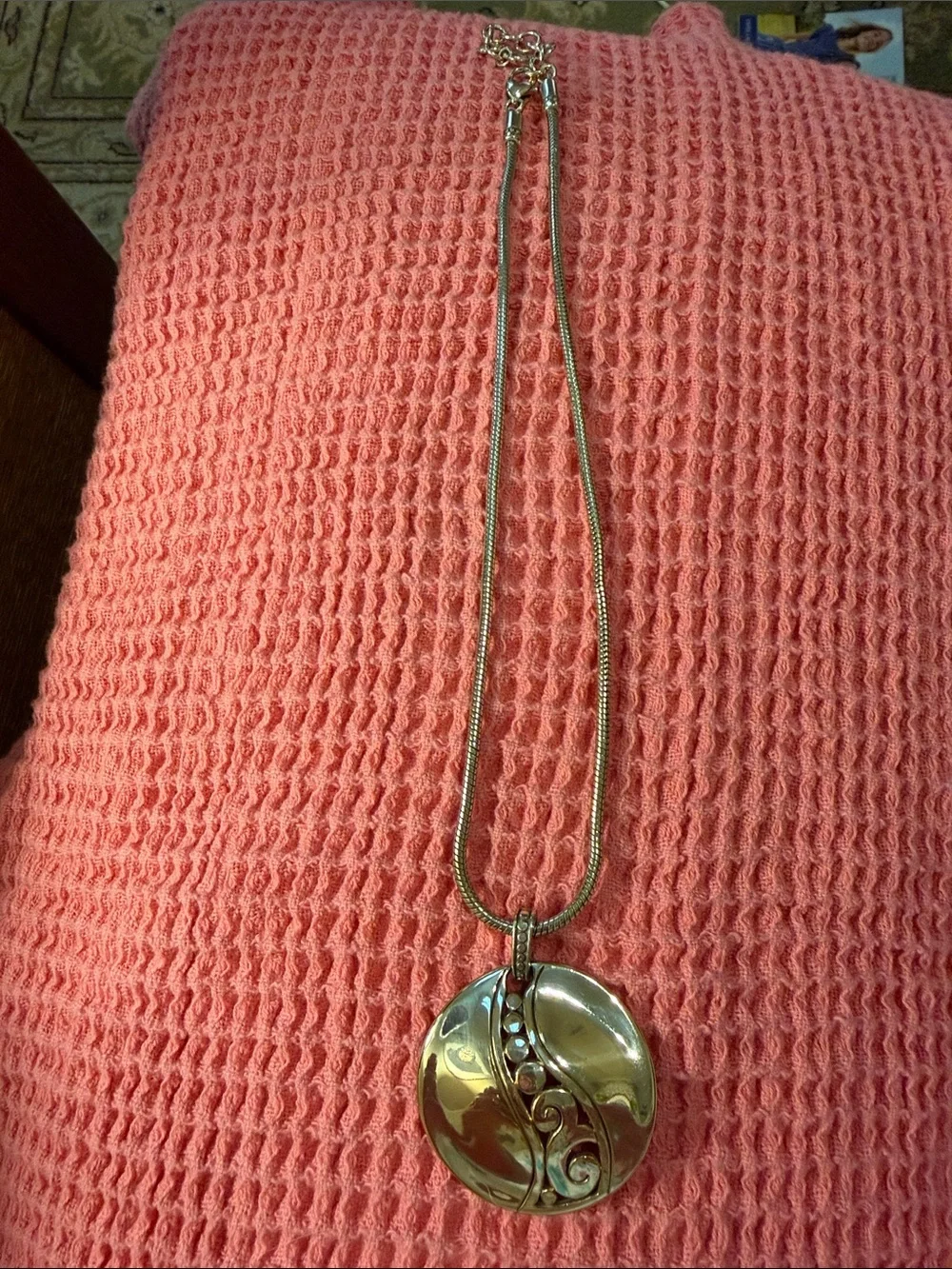 Brighton Silver-Tone Swirl Pendant Necklace with Chain
